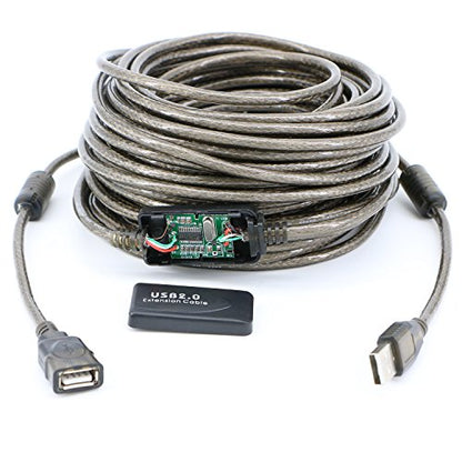 USB 2.0 A Male to A Female Extension Cable High Speed 480 Mbps (50 Feet(15m)) - size: 50 Feet(15m)