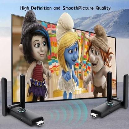 Wireless HDMI 4 Receivers and Transmitter,Up to 6 RXs,No Hot,Extender Plug and Play,165FT/50M,2.4/5G Wirelessly Simultaneous Expansion for Multiple Screens from Laptop and Camera to TVs,Projectors - size: 4*RX+1*TX