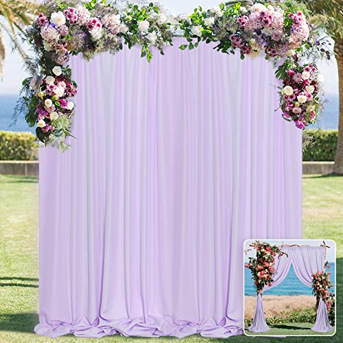 MYSKY HOME 10ft x 8ft Light Purple Curtains - Wedding & Stage Drapes with Rod Pocket, 5ft x 8ft, 2 Panels - color: Light Purple, size: 5ft x 8ft (2 Panels)