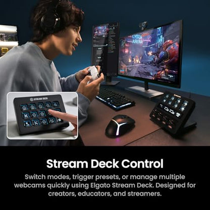 Insta360 Link 2 Pro Creator Bundle – 4K PTZ Webcam for PC/Mac, 1/1.3” Sensor, Low-Light, AI Tracking, HDR, Directional Noise-Canceling Mics, Supports Stream Deck, Zoom, Twitch for Streaming - style: Creator Bundle
