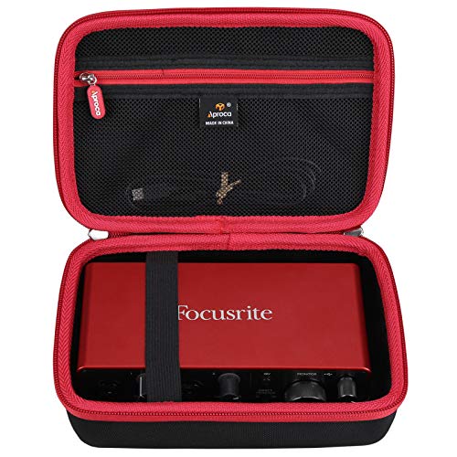 Aproca Case Compatible with Focusrite Scarlett 2i2 4th Gen USB Audio Interface, Portable Storage Bag for Accessories (Case Only)
