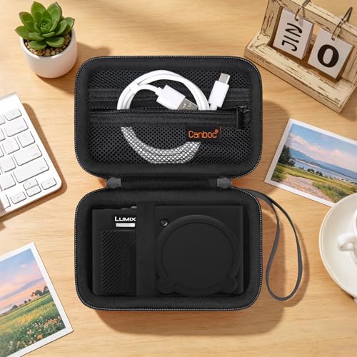 Canboc Case for Panasonic LUMIX ZS99 Point and Shoot Camera, Hard Carrying Case + ZS99/ TZ99 Soft Silicone Protective Cover with Removable Lens Cover, Black (Case Only) - color: Black