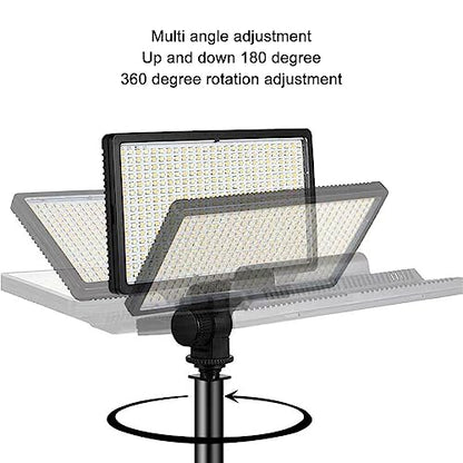 LED Video Light, 30W 416Pcs LED Light Panel Portable Camera Camcorder Video Light, Multi Angle Adjustment, Photo Lighting Fill Lamp for Live, Streaming, Photography