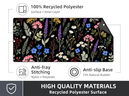 Rinaze Large Gaming Mouse Pad, Extended Mousepad with Superior Micro-Weave Cloth, Comfortable Desk Mat for Gamer, Office and Home 900x400 mm - color: Grey