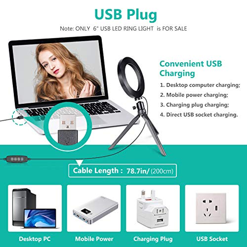 Ring Light OEBLD Dimmable with 3 Light Modes & 10 Brightness Level 360° Rotae LED Ring Fill Lights for Phone Live Stream Makeup YouTube Video Shooting (B(only 10'' Ring Light)) - size: B(10