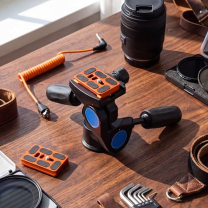 Frienda 2 Pieces Metal Quick Release Plate with 1/4''-20 Camera Screw Tripod Mount Plate Fits Standard for DSLR Camera Tripod Ball Head(Orange,Pu60) - color: Orange, style: PU60
