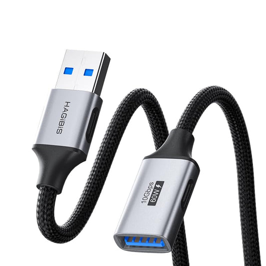 Hagibis USB Extension Cable, USB Extender, Braided 10Gbps USB 3.2 Type A Male to Female Cord Compatible with Webcam, Keyboard, Mouse, PlayStation, Xbox, Flash Drive, Printer, Camera (4.9FT) - size: 4.9FT