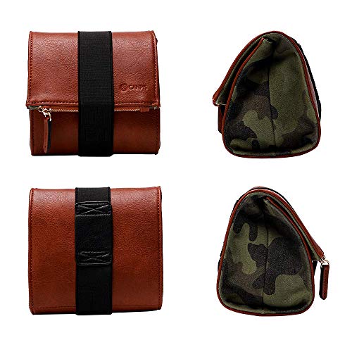 CANPIS Mirrorless Camera Case, Leather Small Camera Bag Lens Pouch, Photography Travel Bag, Outdoor Carry-on Storage Bag (not support DSLR Camera and Long Lens)