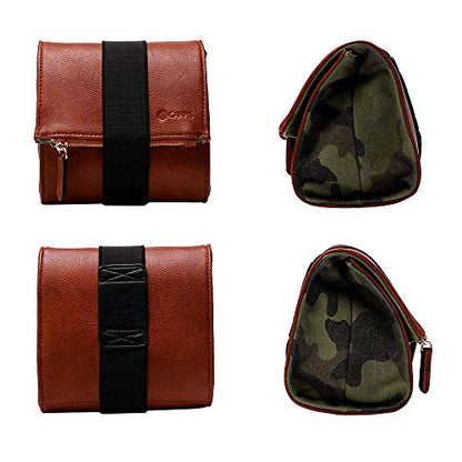 CANPIS Mirrorless Camera Case, Leather Small Camera Bag Lens Pouch, Photography Travel Bag, Outdoor Carry-on Storage Bag (not support DSLR Camera and Long Lens)