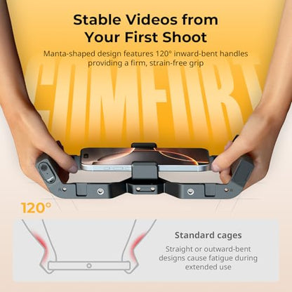 SMALLRIG IG-01 Universal Phone Cage for Short Video Starters, Dual Handgrip Smartphone Video Rig with Cold Shoe Mount, for iPhone 17 16 & Android, for Creators Vlogging-5355 - style: Without Wireless Controller