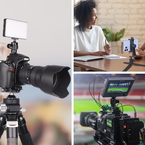 ARTCISE Mini CNC Machining Tripod Ball Head - Portable Aluminum Alloy 360 Rotating Head for Phone & Light Camera, Max Load 6.6lbs/3kg