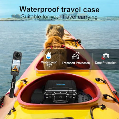 Lekufee Waterproof Carrying Case for Insta360 X5, Insta360 X4 Air, Insta360 X4, Insta360 X3 Camera and Other Accessories(Case Only)