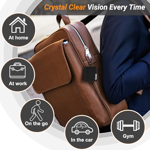 2 Sided Portable Glasses Cleaner Cloth Keychain,Reusable Glasses Cleaning Kit Travel,Microfiber Eye Glasses Lens Cleaning Cloth Wipes Kit with Pouch,Black 6X 6-Inch - color: Black