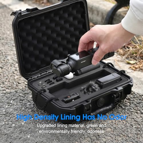 Waterproof Hard Case for DJI Osmo Pocket 4 3 Accessories Power Expansion For Xtra Muse Mini Tripod Carrying Dual Layer Travel Case Vlogging Compatible with DJI OM 70 Selfie Stick