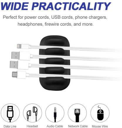 Monaco Cable Clip Holder Weighted Desktop Cord Management Fixture (Black)