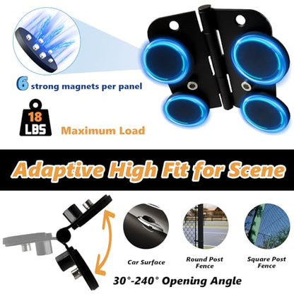 Magnetic Fence Mount for Mevo Camera, Two 1/4" Threaded Points, B Size Ball Head, Aluminum Arm, with Phone Holder, for Recording Baseball and Tennis Game