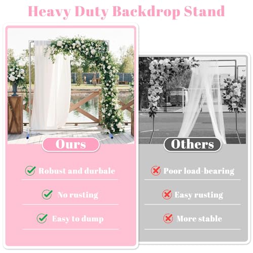 Wedding Arch Backdrop Stand,7x4 FT Metal Arch Backdrop Stand for Ceremony, Stainless Steel Square Backdrop Stand for Parties,Wedding,Birthday,Anniversary,Baby Shower,Garden Decorations - size: 7*4 ft