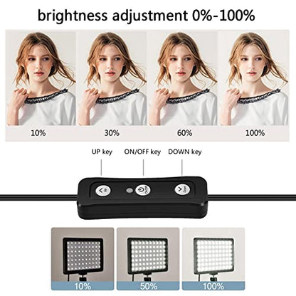 2 Pack Streaming Key Light with Desk Stand C-Clamp Stand Dimmable Video Panel Light for Video Recording Conference Webcam Laptop Zoom