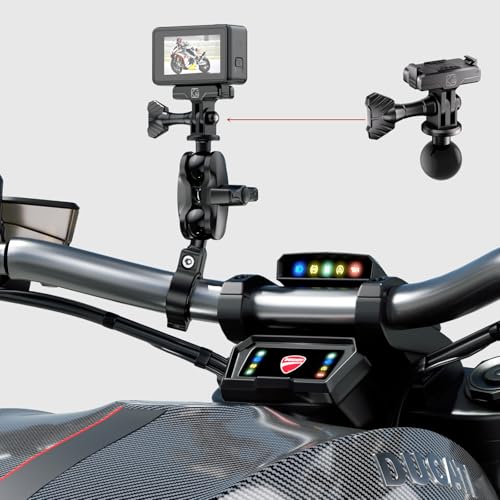 Kewig Magnetic Quick-Release Adapter Camera Mount with 1'' Ball for DJI | for DJI Osmo 360 / Action 3 / 4 / 5 Pro Action Camera, for RAM Mounts B Size 1 Inch Ball Double Socket Arm (X1+R15)
