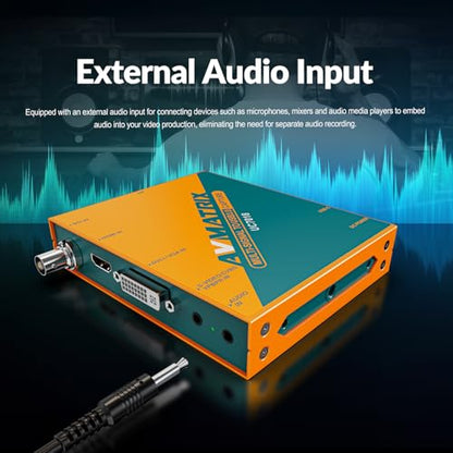 AVMATRIX UC7018 USB 3.0 Multi-Input Capture Card – SDI, HDMI, VGA, DVI, CVBS to USB for Live Streaming, Security Cameras & Teaching – 1080p60 Plug and Play with OBS, Zoom, Windows/Mac/Linux - color: UC7018