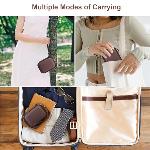 Canboc Carrying Case for Kodak PIXPRO FZ55/ FZ45 16MP Digital Camera, FZ45 Video Vlogging Camera Bag, Mesh Pocket fit Cable, SD Card, Brown (Case Only) - color: Small-Brown