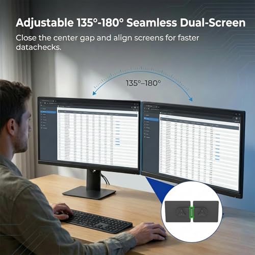 2-Pack Universal Magnetic Monitor Connection Bracket Compatible with All Computer Monitors Curved and Flat Screen Adjustable Magnetic Monitor Alignment Tool with Strong Adhesive