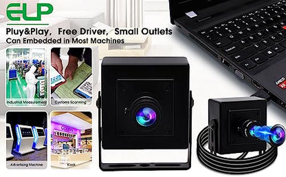 ELP Mini Box USB Camera for Computer 5megapixel HD Webcam with 3.6mm Lens for Machine Vision OV5640 UVC USB2.0 Lightburn PC Camera for Engraving Machine,3D Printer,Robot,3D Scanner - color: 3.6mm Lens Mini, style: USB Camera