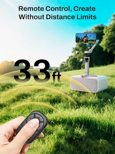 AOCHUAN Smartphone Gimbal Stabilizer for iPhone & Android, 3-Axis Phone Gimbal with Bluetooth Remote Control, Built-in 7.8” Extendable Rod, Face Tracking, Video Stabilizer – Smart V8 Kit White - color: White, size: V8 with RC