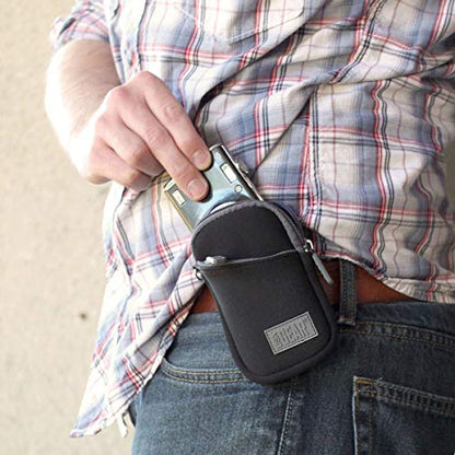 USA Gear Small Camera Pouch with Wrist Strap, Belt Loop - Small Digital Camera Case Fits Canon Powershot, Sony Cybershot, Nikon Coolpix, Kodak PIXPRO, G7 Mark iii - Fits 4.5 Inch Models - color: Black and Grey