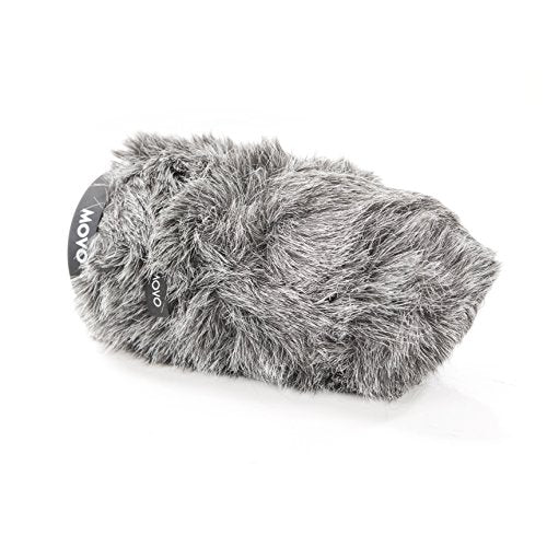 Movo WS-G140 Furry Rigid Windscreen for Microphones 18-23mm in Diameter and up to 6.3" (16cm) Long - Dark Gray - size: 6.3"