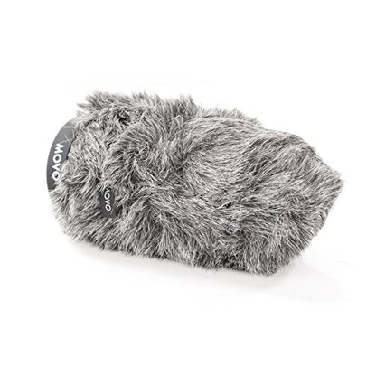 Movo WS-G140 Furry Rigid Windscreen for Microphones 18-23mm in Diameter and up to 6.3" (16cm) Long - Dark Gray - size: 6.3"