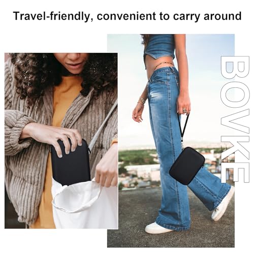 BOVKE Carrying Case for Fujifilm X100VI / X100V / X-E5 Digital Camera, Extra Mesh Pocket for Fuji Camera Accessories Charging Cables, Black - color: Black