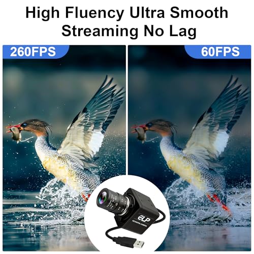 USB Camera 1080P High Speed 260fps 2.8-12mm 4X Optical Zoom Lens 2MP USB Webcam Manual Close up Zoom in and Out,UVC Computer Comference Golf Swing Camera for Raspberry Pi Windows Mac - color: 260fps USB Camera with 2.8-12mm Zoom Lens