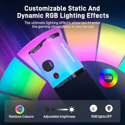 MAONO PD100X USB/XLR Dynamic Microphone for PC, Computer Mic for Gaming Streaming Podcasting, with Mute Button, RGB, Smart Software,Noise Reduction (Desktop Stand Version, RGB) - color: RGB, style: Desktop Stand Version