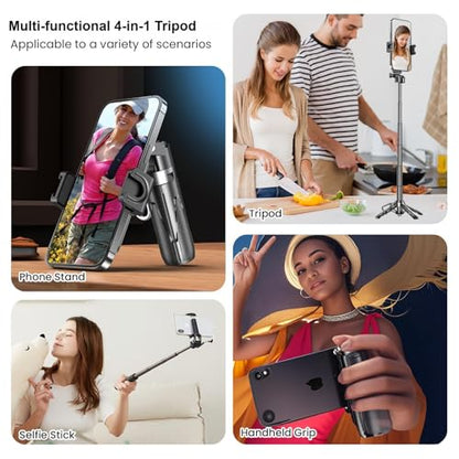 Selfie Sticks for iPhone, 4-in-1 Multi-Functional Phone Tripod with Remote Control, Pocket-Sized Mini Selfie Stick, Suitable for Photography, Live Streaming, Outdoor Travel Essentials - style: Clamp