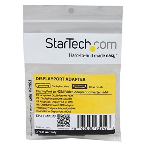 StarTech.com DisplayPort to HDMI Adapter - Compact DP to HDMI Video Converter 1080p - VESA Certified - size: 0.4" x 0.7" x 2.2" (Pack of 3)