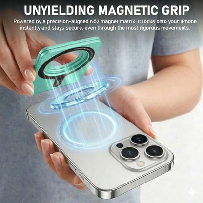 IST IDEA for Magsafe Tripod, Tripod for iPhone Lightweight Aluminum Alloy & Angle Adjustment & Strong Magnets iPhone Tripod Stand Compatible with 17/16/15/14/13/12 (Included Metal Ring) - color: Ocean Blue