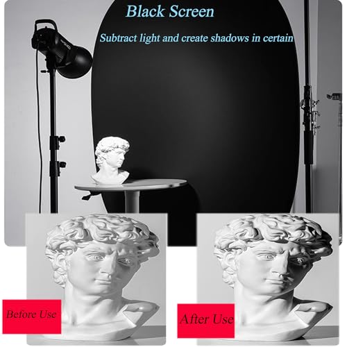5x6.6ft/1.5×2m Chromakey Backdrop, 2-in-1 Black Screen and White Screen, Collapsible Reversible Pop Up Background for Photography Studio, Live Streaming, Video Shooting (Black/White) - color: Black/White, size: 5x6.6ft