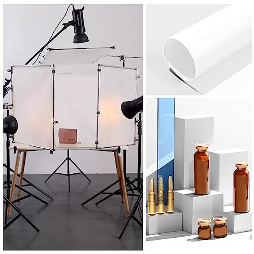 BENECREAT 40x15inch PVC Photography Backdrop, Matte White PVC Vinyl Photo Background for Product Video Photography Photo Studio - color: White