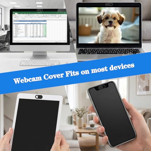 12 Pcs Ultra Thin Laptop Camera Cover Slide Webcam Cover for Laptop Cell Phone PC Tablet Accessories Camera Blocker Slider, Great for Privacy (6 Large+6 Small)
