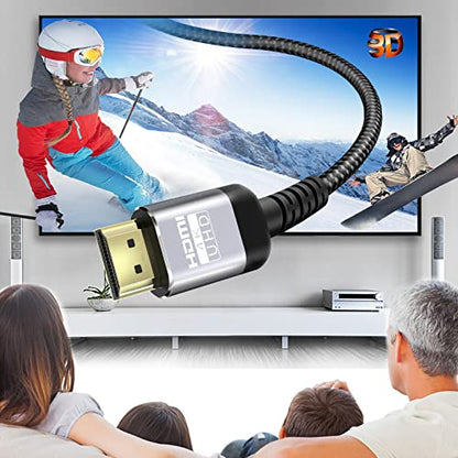Soonsoonic 4K HDMI 100 Ft Cable with Built-in Signal Booster | HDMI 2.0 High Speed Unidirectional Cables 4K@60Hz 2K 1080P 3D ARC Ethernet Cord | for UHD TV Monitor Laptop Xbox PS4 (30.5m) - size: 100FT