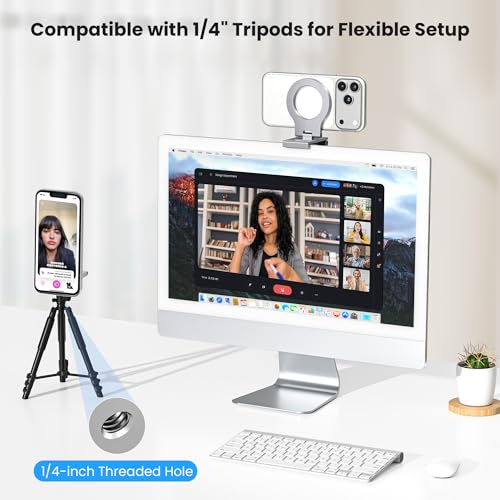 Itramax Continuity Camera Mount for iMac&Desktop Monitor,Magnetic iPhone Webcam Stand,Adjustable Phone Webcam Holder for MagSafe iPhone 17 Pro/16/15/14/13/12/11/XR/XS,Mac,Apple TV 4K,Studio Display - color: Standard-Gray