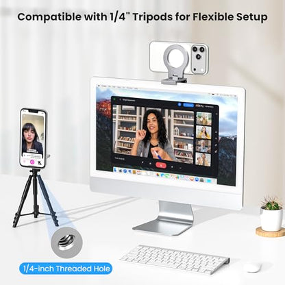 Itramax Continuity Camera Mount for iMac&Desktop Monitor,Magnetic iPhone Webcam Stand,Adjustable Phone Webcam Holder for MagSafe iPhone 17 Pro/16/15/14/13/12/11/XR/XS,Mac,Apple TV 4K,Studio Display - color: Standard-Gray