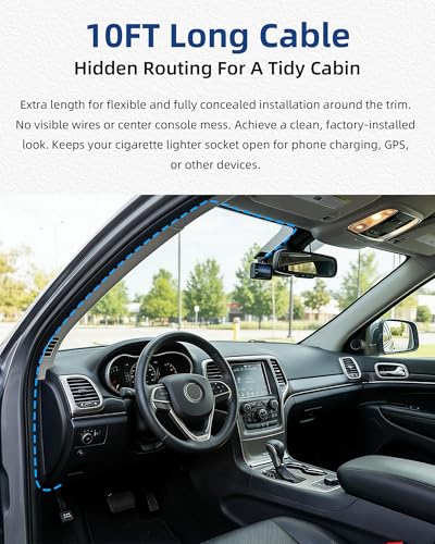 Dash Cam Hardwire Kit USB C – Acc Power Cable with 24H Parking Mode & Low Voltage Protection, Compatible with Redtiger, Wolfbox, Vanture, Viofo, TERUNSOUL and Most Dash Cameras, 4 Fuse Tap Sets