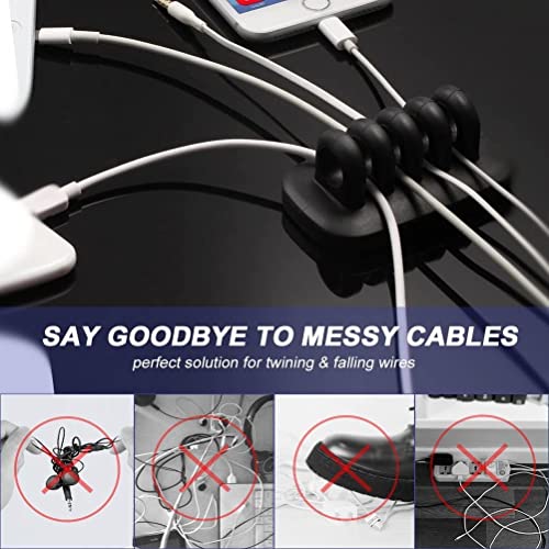 Monaco Cable Clip Holder Weighted Desktop Cord Management Fixture (Black)
