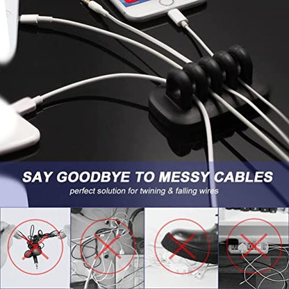 Monaco Cable Clip Holder Weighted Desktop Cord Management Fixture (Black)