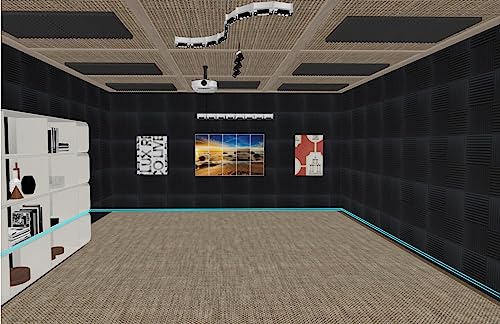 52 Pack Acoustic Foam Panel Wedge Studio Soundproofing Wall Tiles 12" X 12" X 1" - color: Black