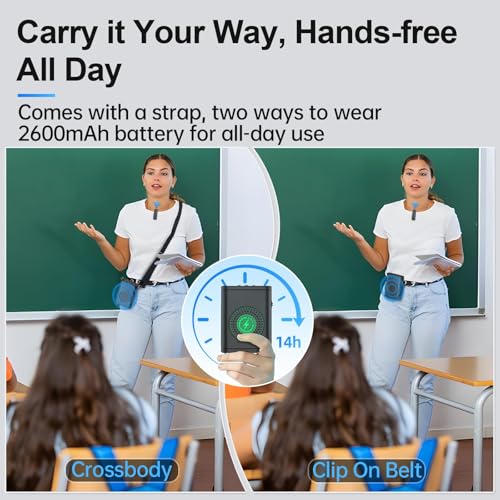 Moman Voice Amplifier with Wireless Lavalier Microphone, Zero Whistling Low Latency Portable Speaker, Personal PA System with Wireless Clip on Mic for Teachers Classroom Yoga Tour Guide Meeting Coach - color: Black
