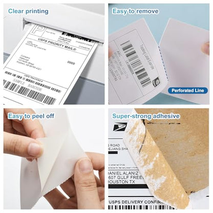 9527 Product Fanfold 4 x 6 Direct Thermal Labels White Perforated Shipping Labels, 1000 Label per Stack,1 Stack - color: White, size: 1 Stacks | 1000 Labels