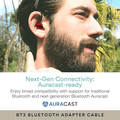 MEE audio M6 PRO Musicians' in-Ear Monitors Wired + Wireless Combo Pack: Includes IEMs, 2 Audio Cables and BT3 Hi-Res Bluetooth Audio Adapter w/aptX, LDAC, Auracast Support, & Built-in Headset (Red) - color: Red, style: IEMs + Bluetooth Adapter